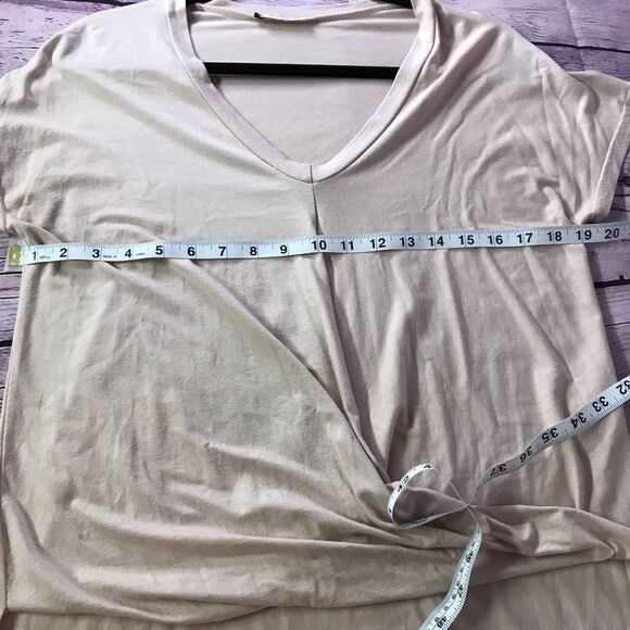 Suzy D London Ballet Pink Faux Wrap Drape VNeck Tee S/M - Picture 8 of 12